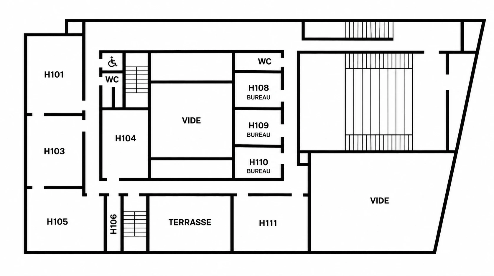 Plan du 1er étage du bâtiment H