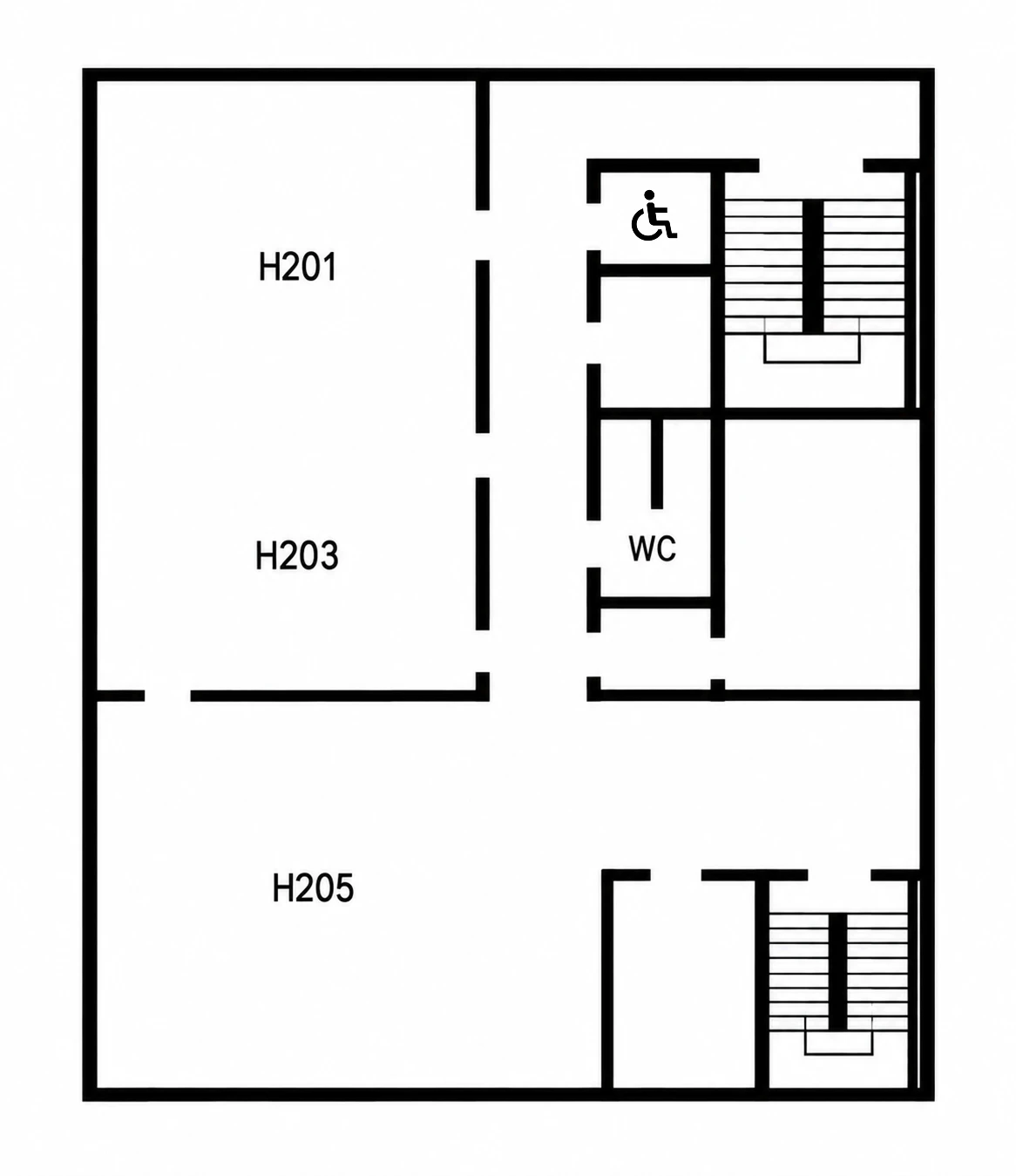 Plan du 2e étage du bâtiment H