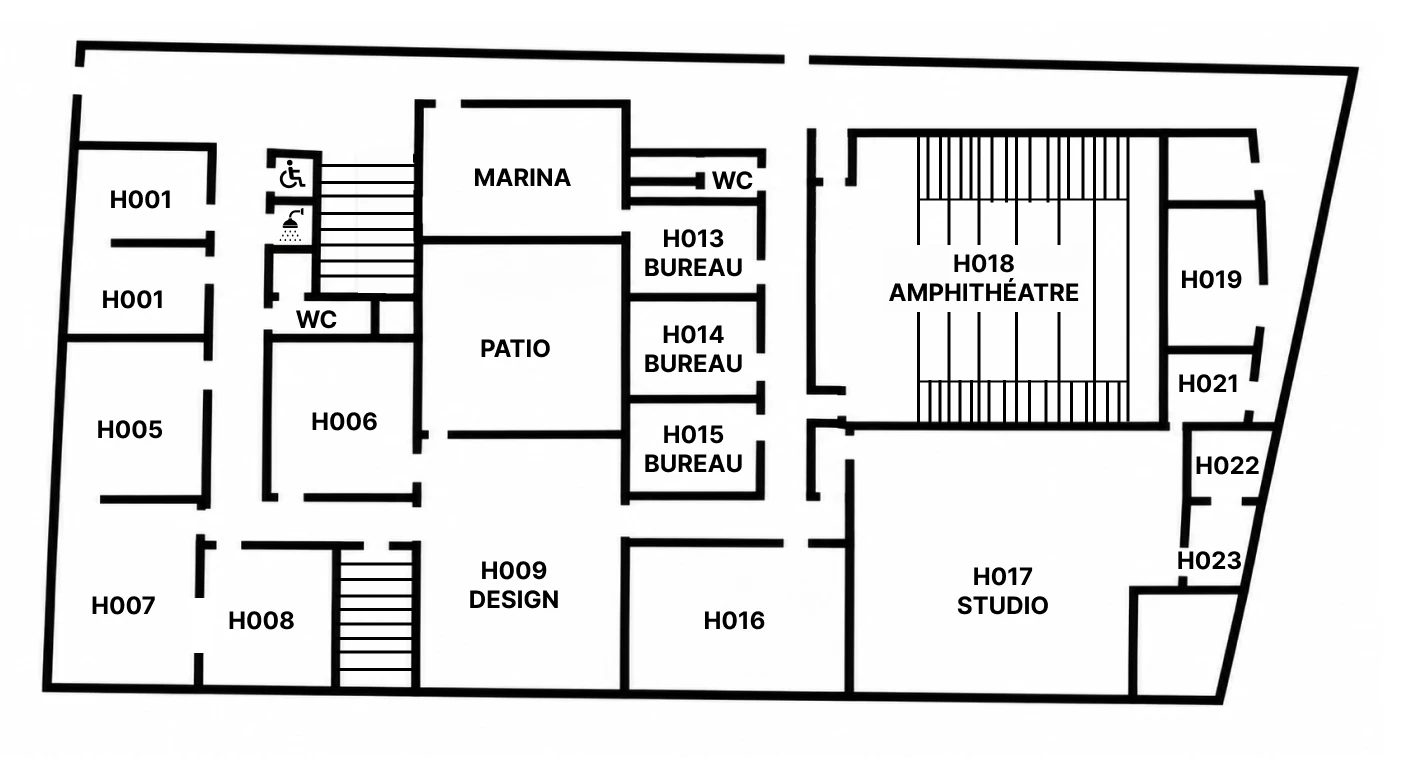 Plan du rez-de-chaussée du bâtiment H